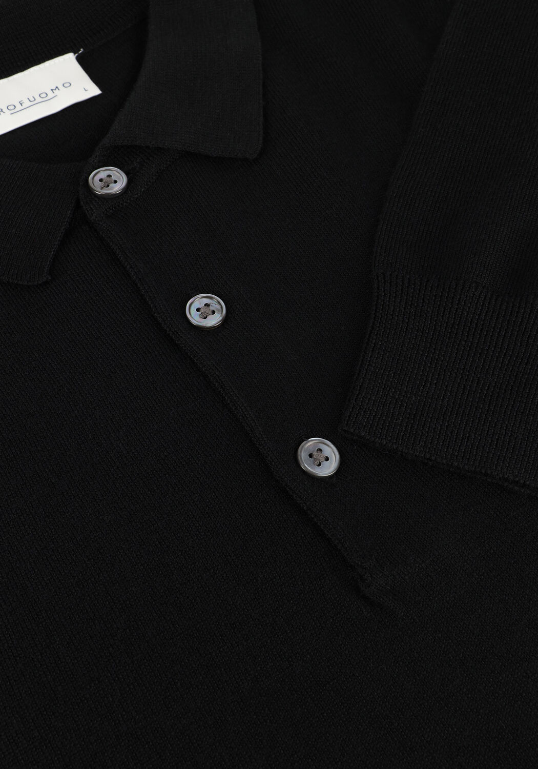PROFUOMO Polo POLO LONG SLEEVE en noir - large
