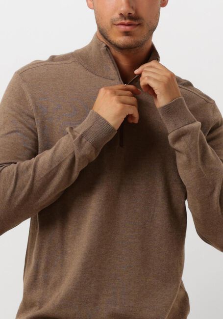 SELECTED HOMME Pull SLHBERG HALF ZIP CARDIGAN NOOS en marron - large
