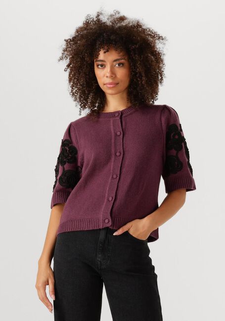 OBJECT Pull OBJJANE 2/4 RE KNIT CARDIGAN Bordeaux - large