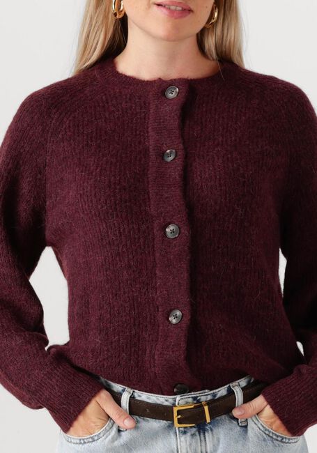 Bordeaux SELECTED FEMME Vest SLFLULU LS KNIT SHORT CARDIGAN - large