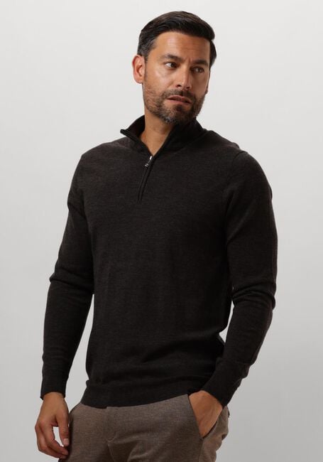 PROFUOMO Pull PULLOVER HALF ZIP en marron - large