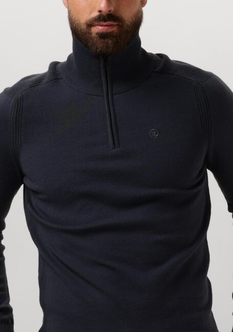 CAST IRON Pull HALF ZIP COLLAR ESSENTIAL COTTON STRETCH en bleu - large