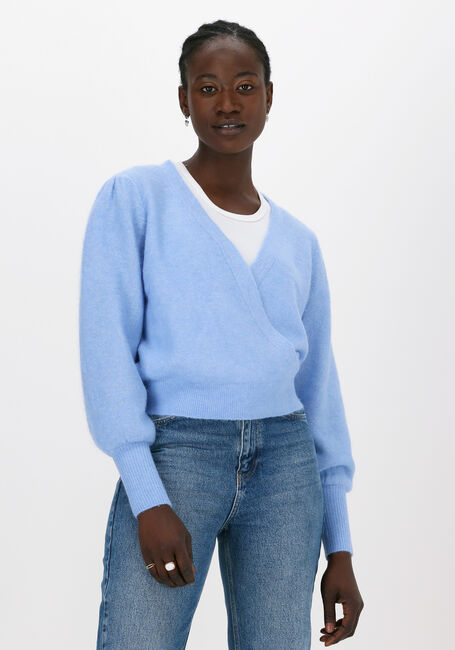 Lichtblauwe Y.A.S. Trui YASVISTA LS KNIT PULLOVER - large