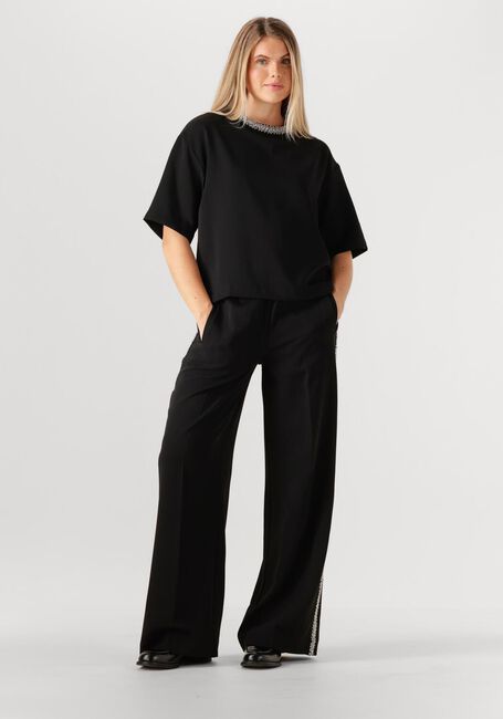 Zwarte CATWALK JUNKIE Wijde broek JOGGER TROUSERS WITH STRASS DETAIL - large