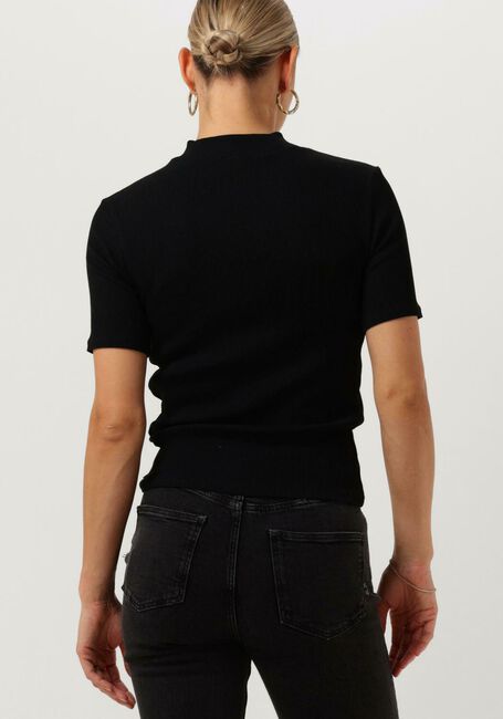 SCOTCH & SODA Haut MOCK NECK RIBBED SLIM-FIT TOP en noir - large