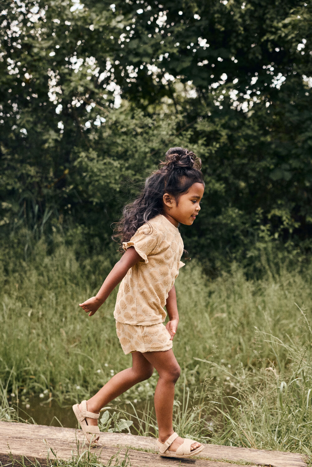 DAILY7 T-shirt T-SHIRT TERRY PRINT en beige - large