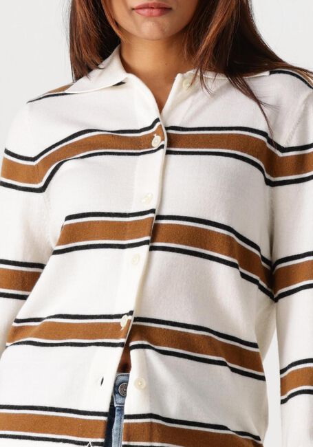 Creme SELECTED WOMEN Vest SLFTHEA LS KNIT BUTTON COLLAR NECK - large