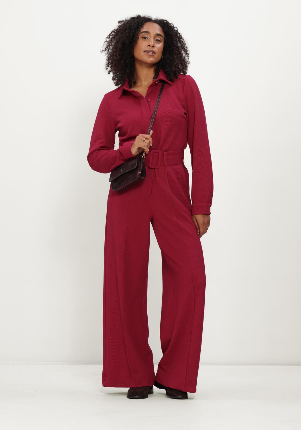 POM AMSTERDAM Robe maxi MEGAN BURGUNDY RED Bordeaux - large