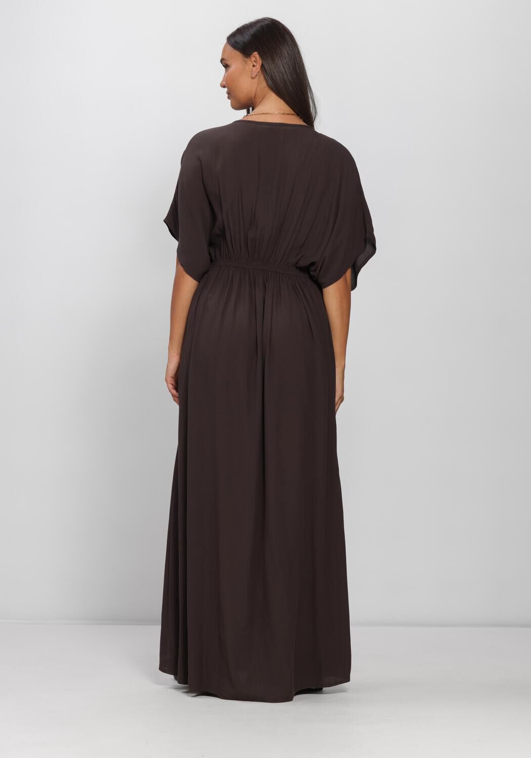 BY-BAR Robe maxi LONG TWILL DRESS en marron - large