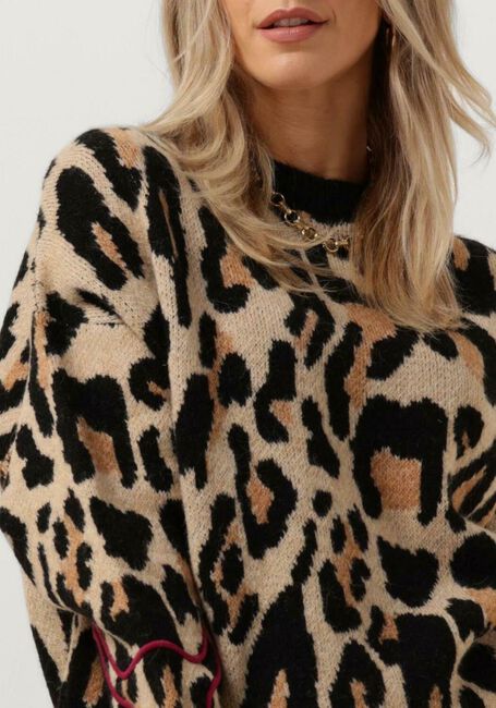 Bruine ALIX THE LABEL Trui LADIES KNITTED JAGUAR PULLOVER - large