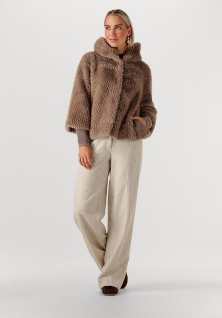 SIMPLE Manteau en fausse fourrure WV-ITA-FFUR-25-3 en marron - large