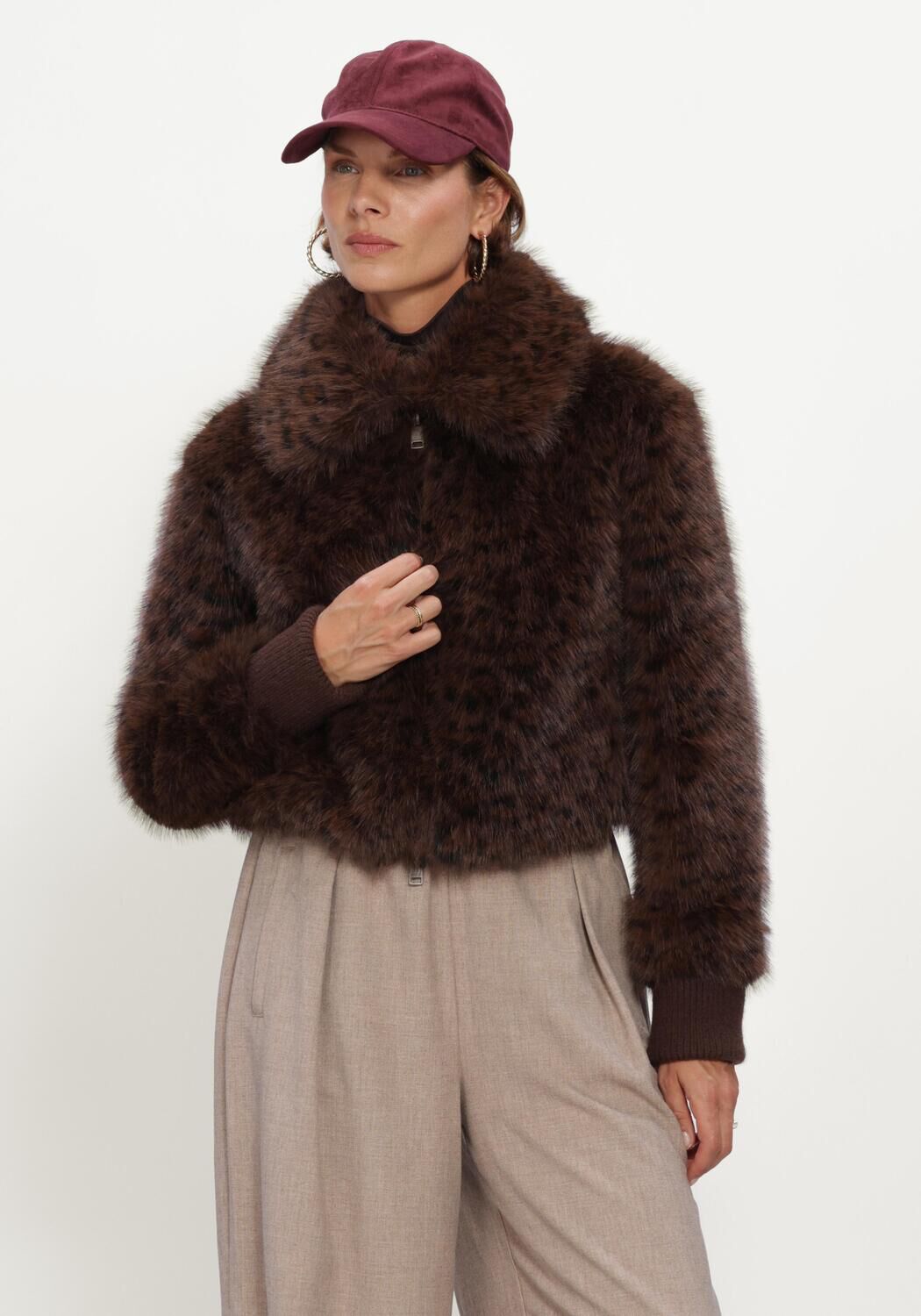 Bruine BEAUMONT Faux fur jas NUALA JACKET - large