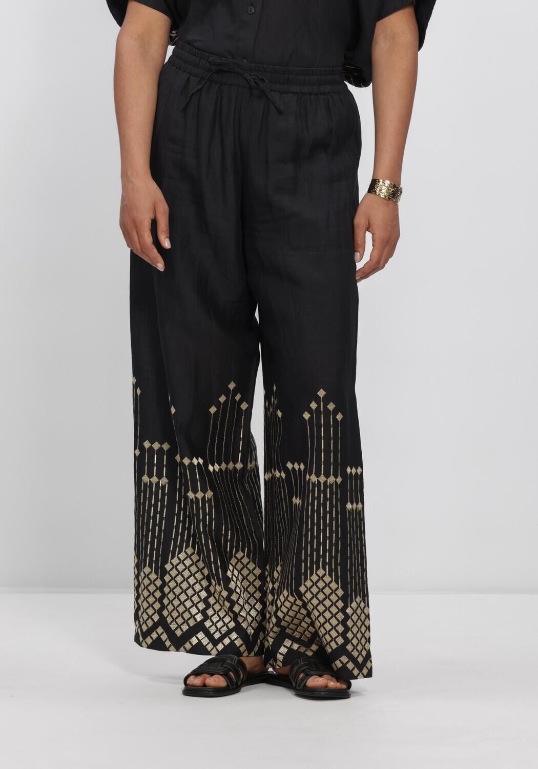 GREEK ARCHAIC KORI Pantalon large S26K-4081083 en noir - large