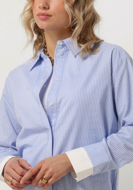 Lichtblauwe CO'COUTURE  DOUBLE CUFF STRIPE SHIRT - large