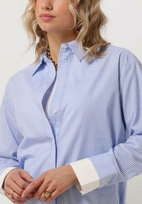 Lichtblauwe CO'COUTURE Blouse DOUBLE CUFF STRIPE SHIRT - large