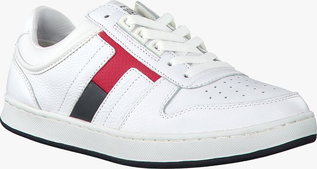 Witte TOMMY HILFIGER Lage sneakers RETRO CORPORATE LEATHER - large