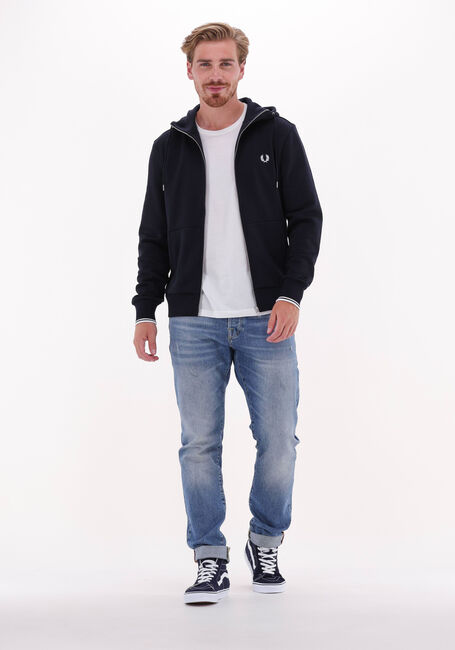 FRED PERRY Gilet HOODED ZIP THROUGH SWEATSHIRT Bleu foncé - large