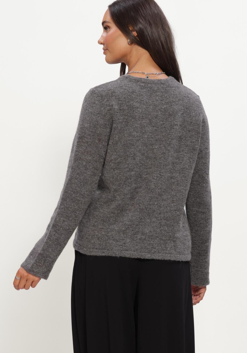 Zwarte SELECTED WOMEN Trui SLWLULU NEW LS KNIT O-NECK - large