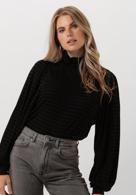 Zwarte BY-BAR Tops & T-shirts JOJO ROLL MELANGE STRIPE TOP - large