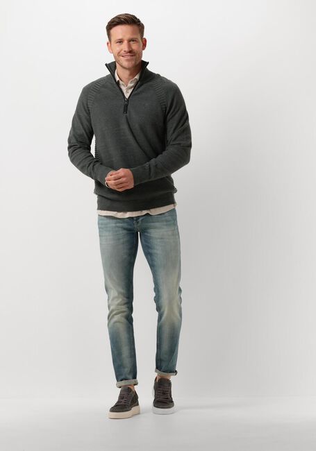 CAST IRON Pull HALF ZIP COLLAR COTTON HEATHER PLATED BLEND en vert - large