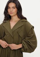 Olijf REFINED DEPARTMENT Jassen LADIES WOVEN BOMBER TRENCHCOAT LAYA