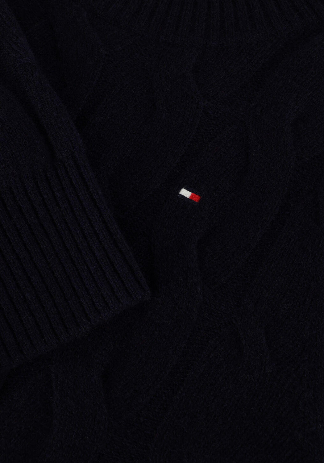 TOMMY HILFIGER Pull SOFT WOOL CABLE ROLL-NK Bleu fonc&eacute; - large