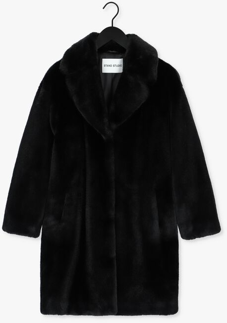 Zwarte STAND STUDIO Faux fur jas CAMILLE COCOON COAT SOFT - large