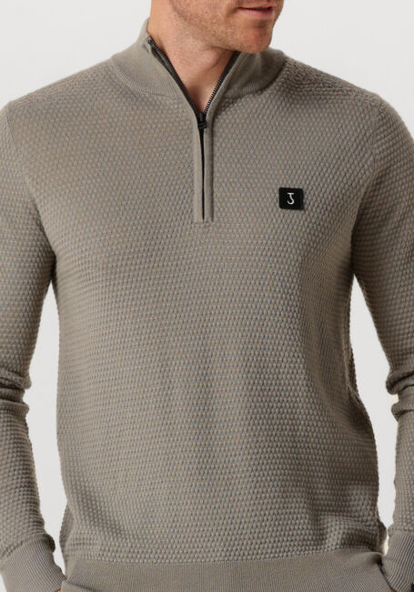 BUTCHER OF BLUE Pull STRUCTURE HALFZIP Gris clair - large