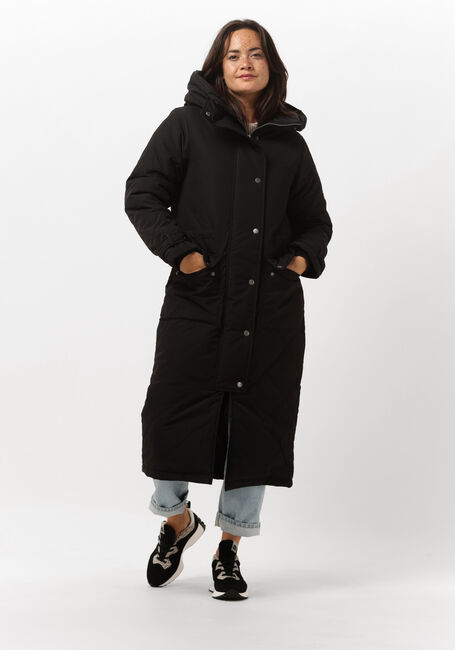 fysiek Landgoed Wijzer Zwarte OBJECT Gewatteerde jas KATIE LONG COAT | Omoda