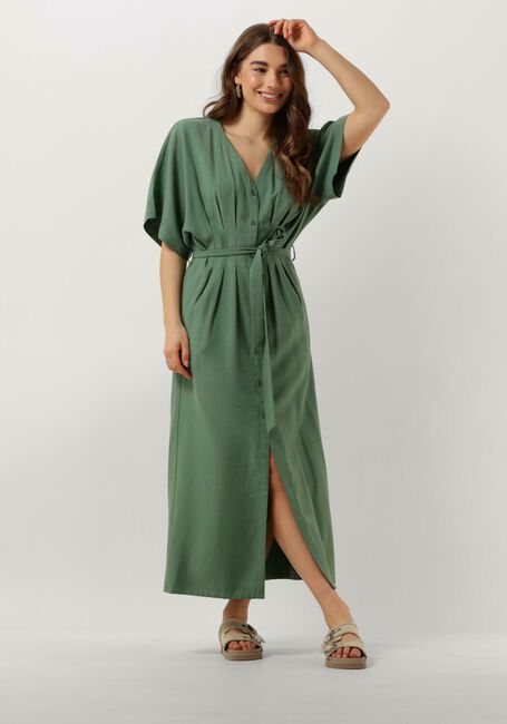 ANOTHER LABEL Robe midi LOUISA DRESS S/S en vert - large