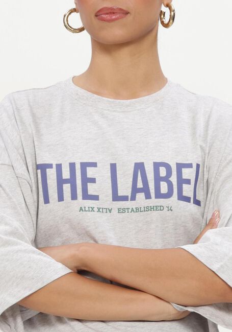 Grijze ALIX THE LABEL Tops & T-shirts LADIES KNITTED THE LABEL OVERSIZED T-SHIRT - large