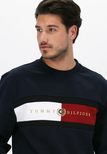 documentaire Mijnwerker woensdag Donkerblauwe TOMMY HILFIGER Sweater ICON INSERT CREWNECK | Omoda