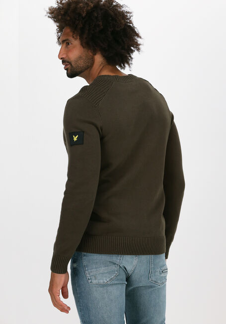 Groene LYLE & SCOTT Trui SHOULDER DETAIL CREW NECK KNIT - large