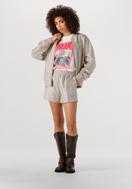 Witte ALIX THE LABEL T-shirt LADIES KNITTED PHOTOPRINT T-SHIRT - large