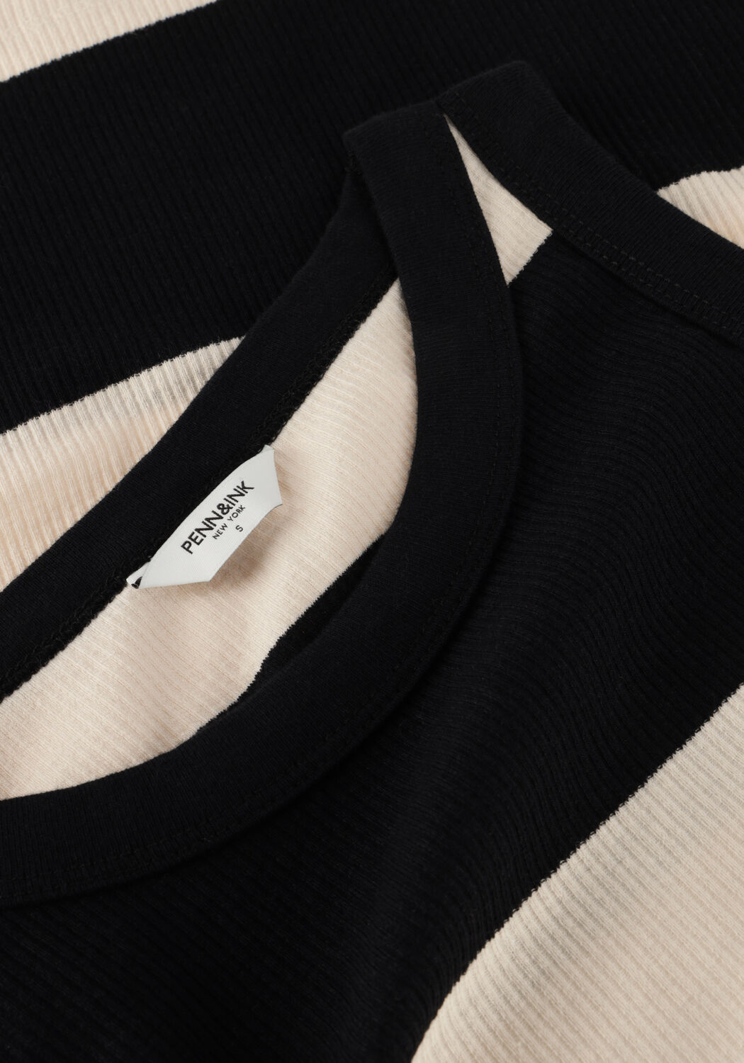 PENN & INK Haut SINGLET BIG STRIPE en beige - large