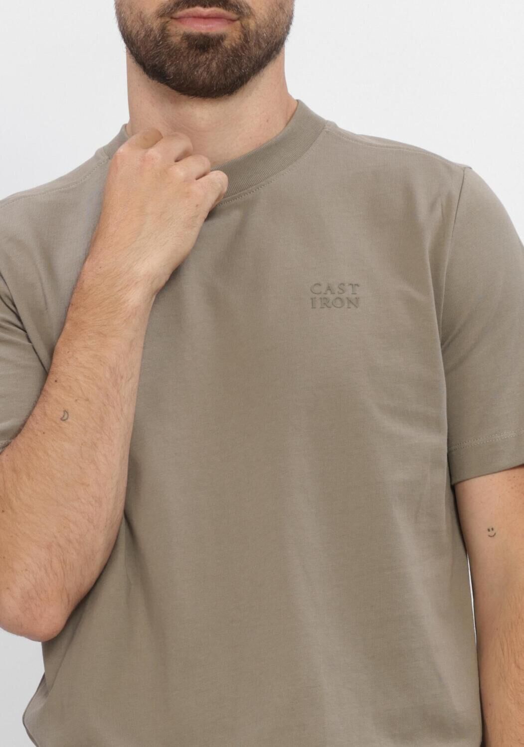 CAST IRON T-shirt SHORT SLEEVE R-NECK REGULAR FIT SINGLE JERSEY en taupe - large