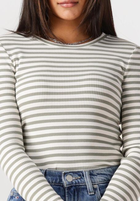Groene SELECTED FEMME Tops & T-shirts SLFANNA LS CREW NECK TEE STR - large
