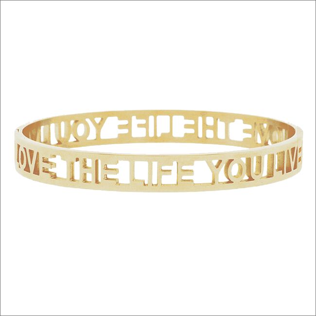 MY JEWELLERY Bracelet LOVE THE LIFE YOU LIVE OPEN en or - large