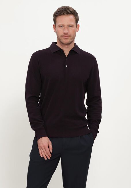 STEFANO LAURAN Pull POLO BUTTON COTTON Bordeaux - large