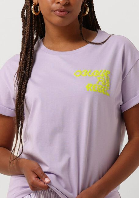 COLOURFUL REBEL T-shirt LOGO WAVE BOXY TEE Lilas - large