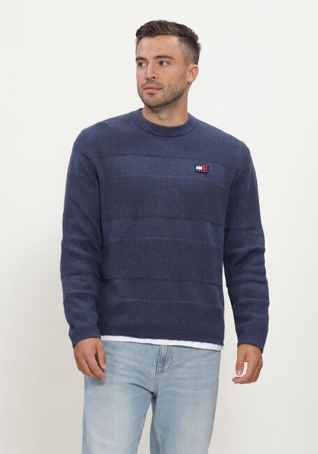 Blauwe TOMMY JEANS Trui TJM REG TEXTURED SWEATER EXT - large