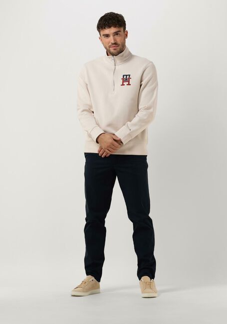 TOMMY HILFIGER Pull ESSENTIAL MONOGRAM HALF ZIP Blanc - large