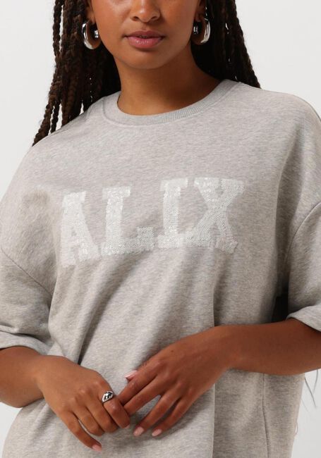 ALIX THE LABEL Chandail LADIES KNITTED SEQUINCE ALIX SWEAT T-SHIRT Gris clair - large