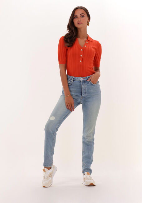 Oranje OBJECT Top LYANA KNIT S/S PULLOVER - large