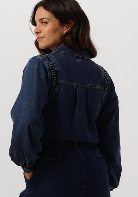 Blauwe SUMMUM  DENIM BLOUSE LIGHTWEIGHT COTTON TENCEL - large