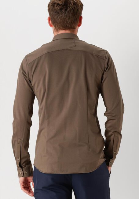 CAST IRON Chemise décontracté LONG SLEEVE SHIRT TWILL JERSEY 2 TONE en marron - large