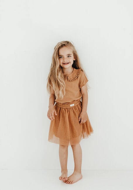 BAJE STUDIO Mini-jupe TULE SKIRT en camel - large