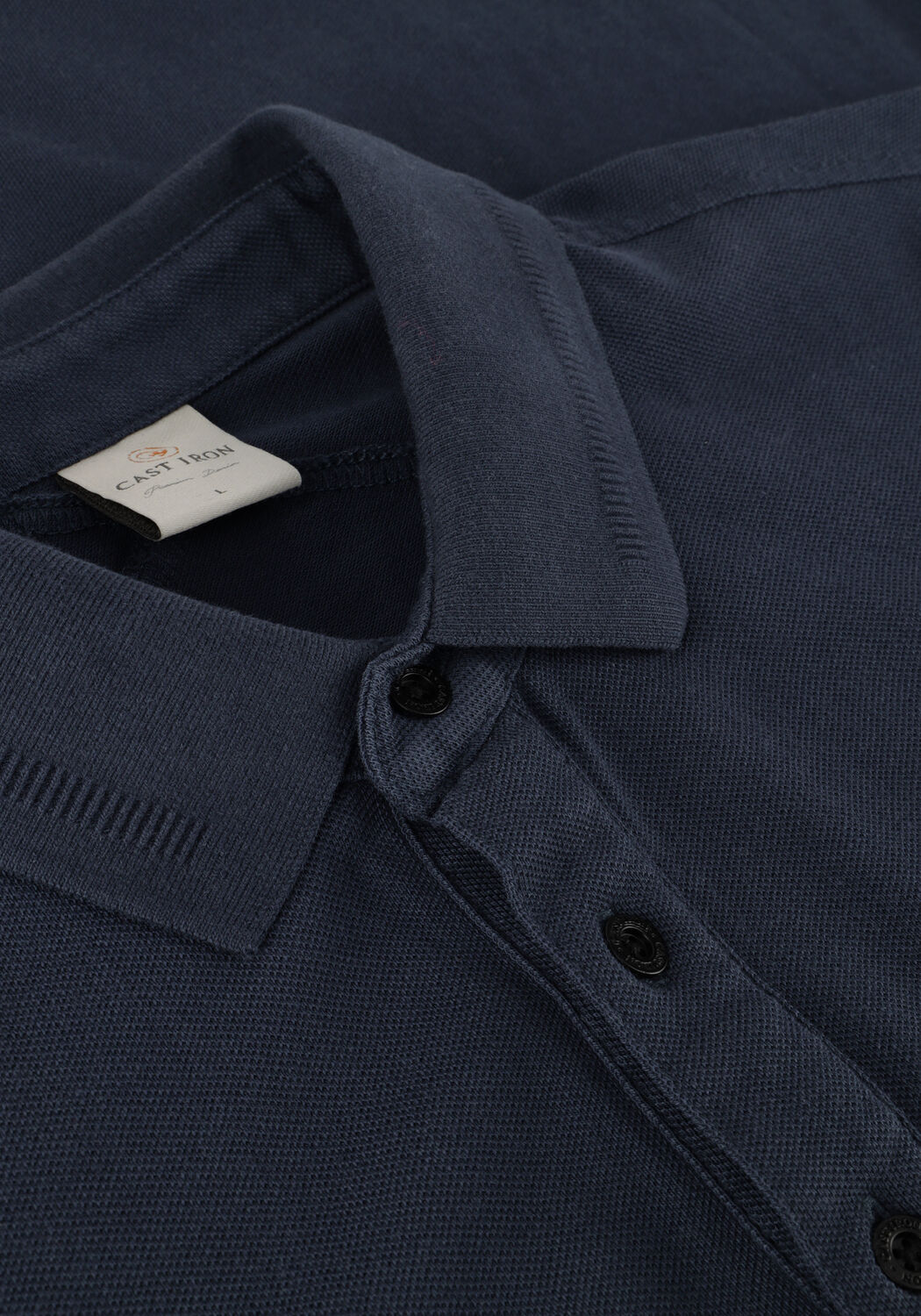 Donkerblauwe CAST IRON Polo SHORT SLEEVE POLO ORGANIX COTTON PIQUE ESSENTIAL - large
