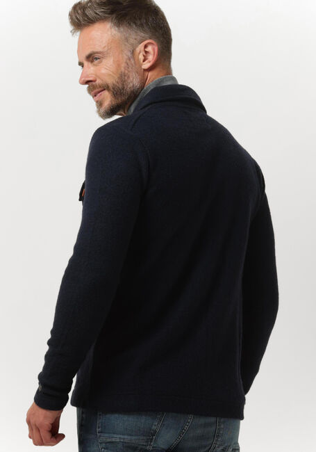 CAST IRON Surchemise ZIP JACKET BOILED WOOL Bleu foncé - large