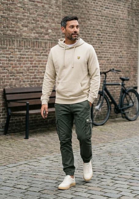 Beige LYLE & SCOTT Sweater PULLOVER HOODIE - large